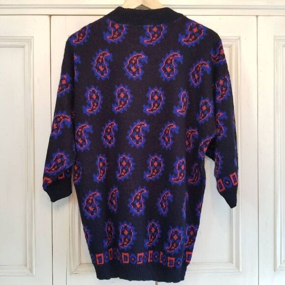 Vintage SWAK Paisley Sweater M - Picture 5 of 7